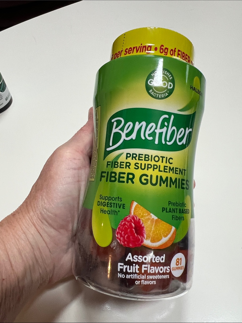 New Sealed Bottle Prebiotic Fiber Gummies - Green Assorted Fruit Gummies